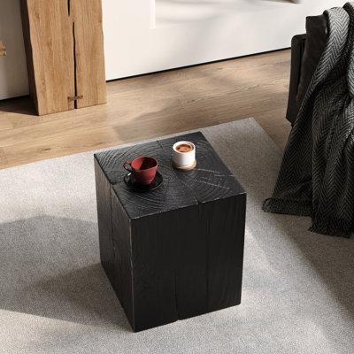 1Pc Wood-Look Square-Column End Table, Patio Table