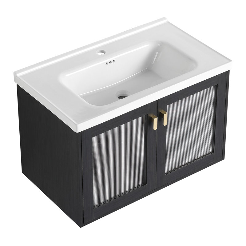Meuble-lavabo mural avec lavabo, pour petite salle de bain (emballage KD)