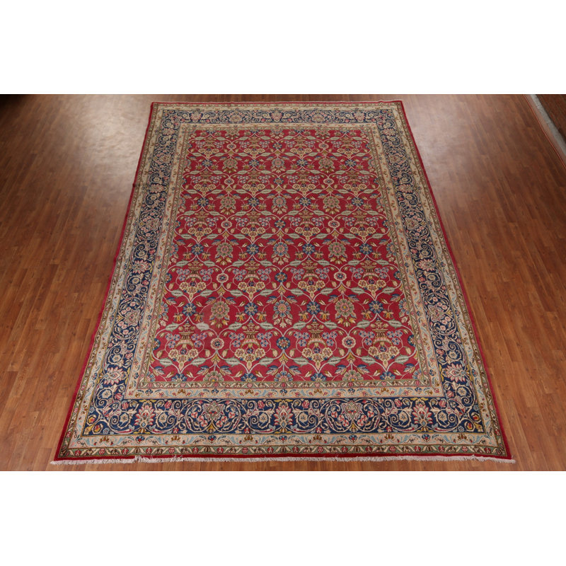 Grand tapis traditionnel rose et rouge 10x14