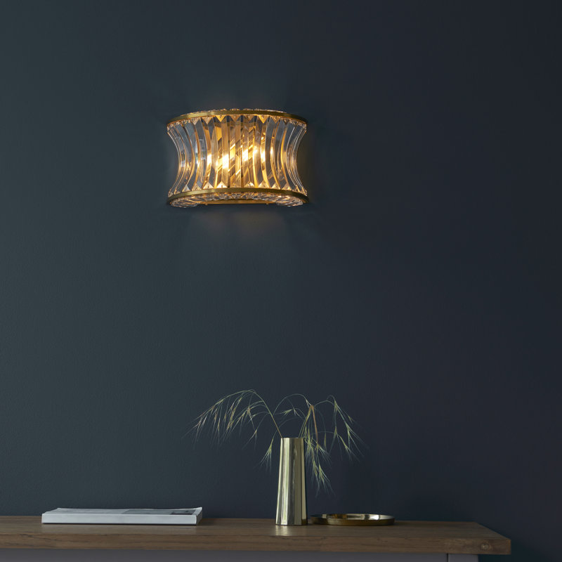Annalysa Steel Flush Mounted Sconce, Warm Brass Plate