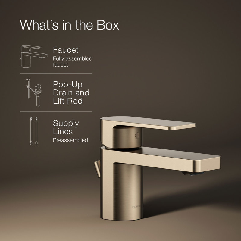 Parallel Single Hole Bathroom Faucet, Vibrant Brushed Bronze