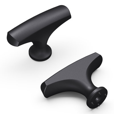 Greenwich Collection Knob - 1-3/4" x 1/2 " Cabinet Knob Matte Black - Contemporary Hardware for Drawers & Cabinets