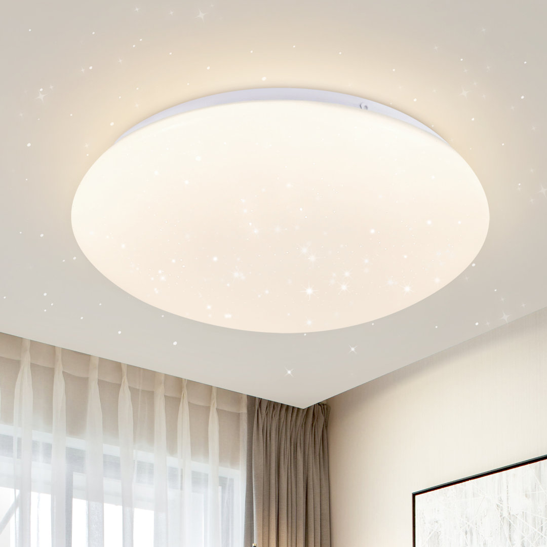 LED Deckenleuchte Rund Weiß Modern Sternen Design Wohnzimmerlampe 16.5cm für Küche