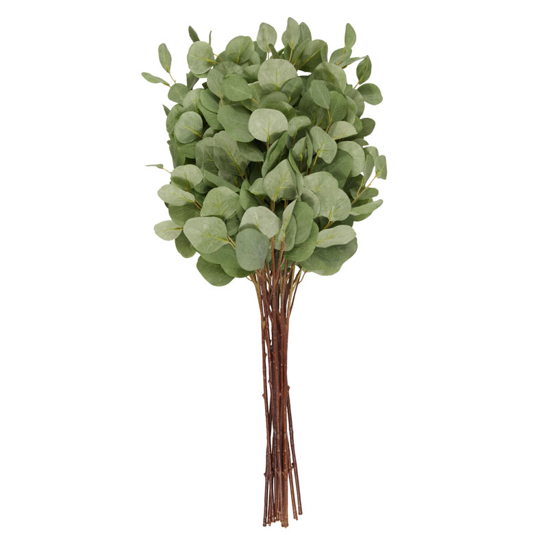 Polyester grand feuillage artificiel tige d'eucalyptus, Vert clair