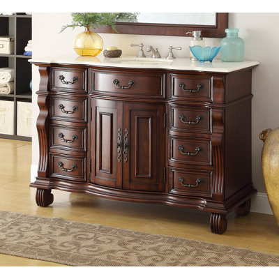 Budde 60'' Single Bathroom Vanity with Marble Top