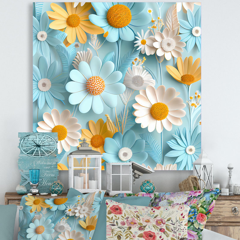 Plants & Flowers Wall Decor on Metal, 36" H x 36" W x 1" D