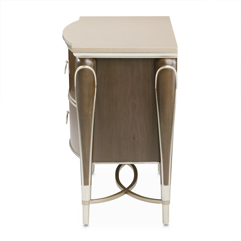 Villa Cherie Nightstand, Hazelnut/Beige