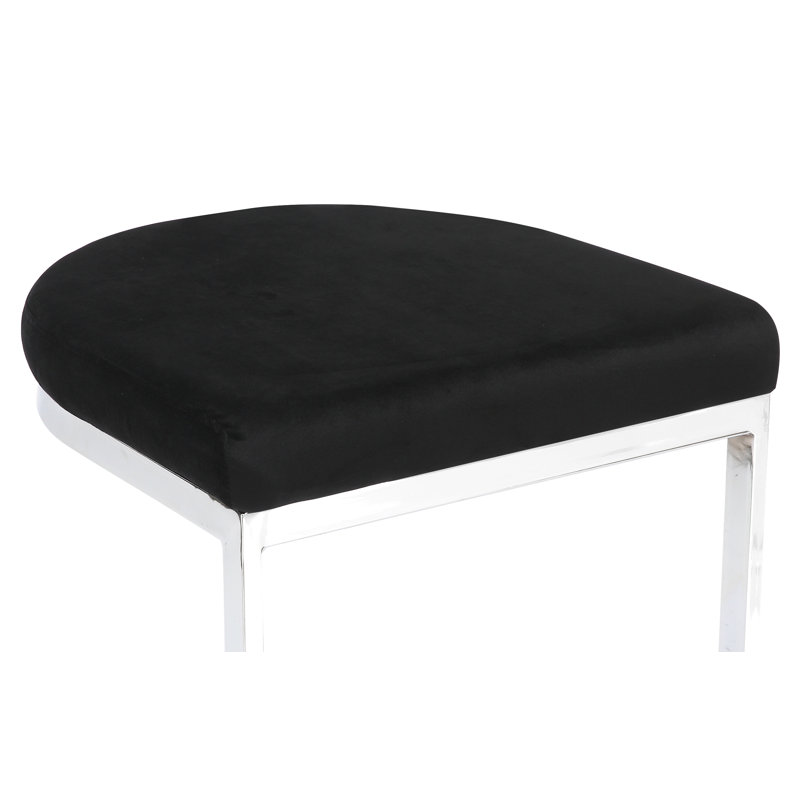 Adelaid Upholstered Counter Stool with Metal Frame, Black