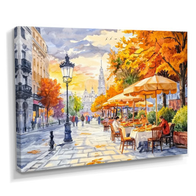 Madrid's Street Food Terrace I - Madrid Wall Art Living Room
