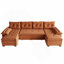 Canapé-lit 109,5 po en forme de U avec lit escamotable, canapé-lit convertible 2 en 1 avec accoudoirs amovibles et ports USB, canapé modulaire surdimensionné avec méridienne pour salon / appartement, orange