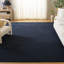 Tapis uni en polyester tissé à la machine en gris foncé-91927238