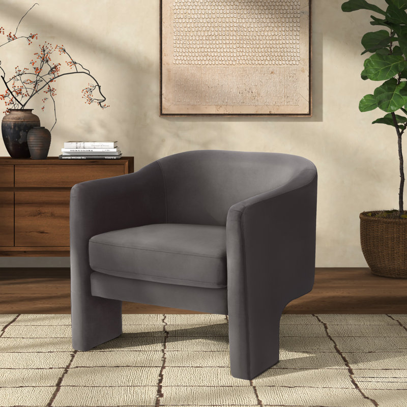 Upland Upholstered Armchair, Dark Brown Velvet