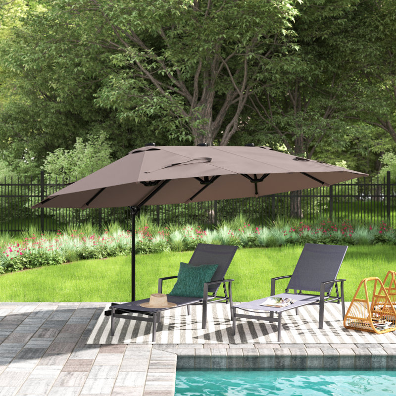 Parasol rectangulaire en porte-à-faux, Brun