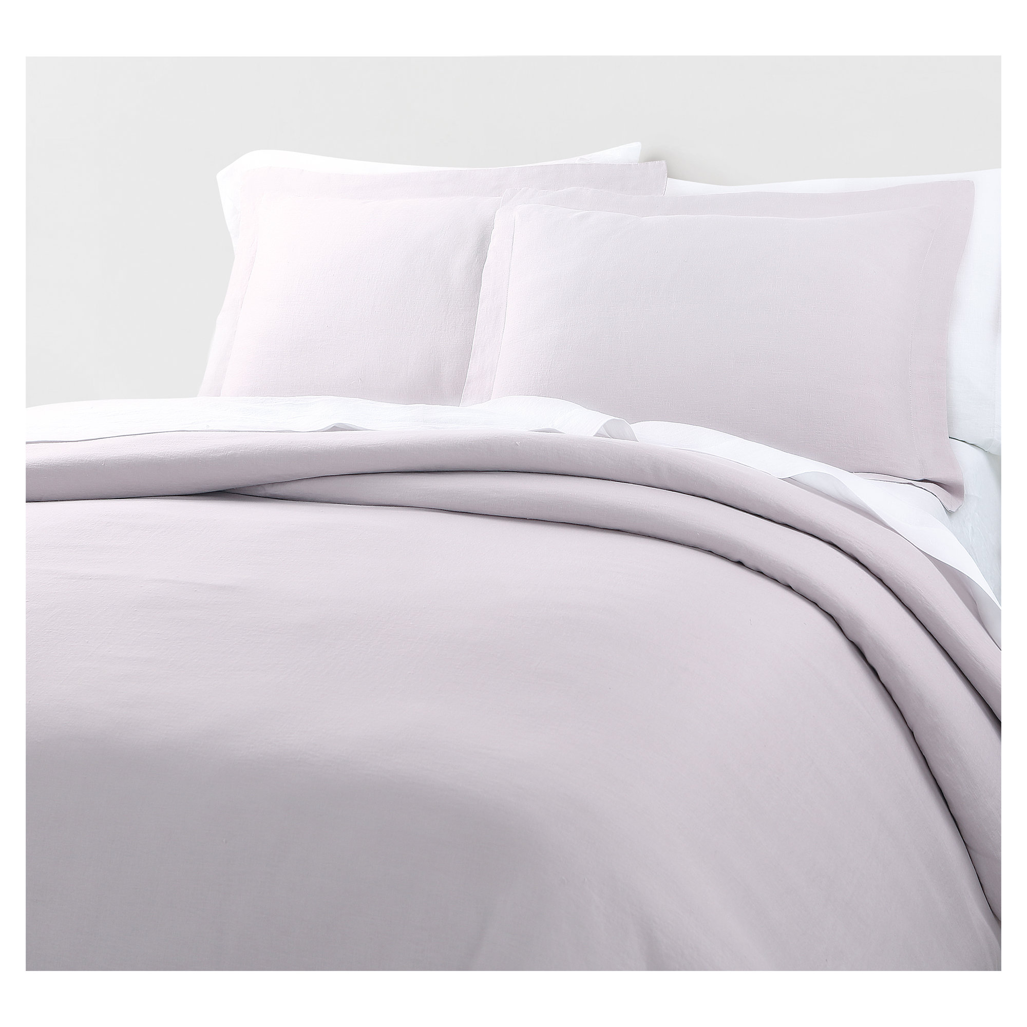 Frazier Modern & Contemporary 100% Linen Duvet Cover, King Duvet Cover + 2 King Shams, Lilac Marble