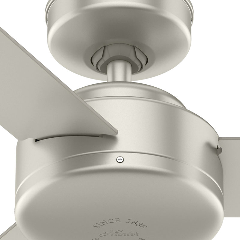 Ventilateur de plafond d'intérieur moderne à 3 pales avec commande murale Presto, Argent