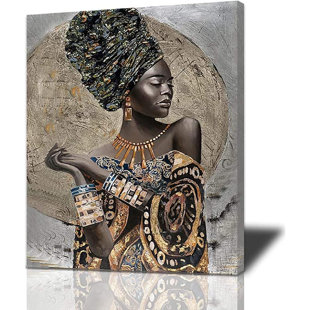 Mercer41 African American Black Art Afro Girl Painting Print On Wrapped  Canvas Wall Art Set On Canvas 3 Pieces Print & Reviews