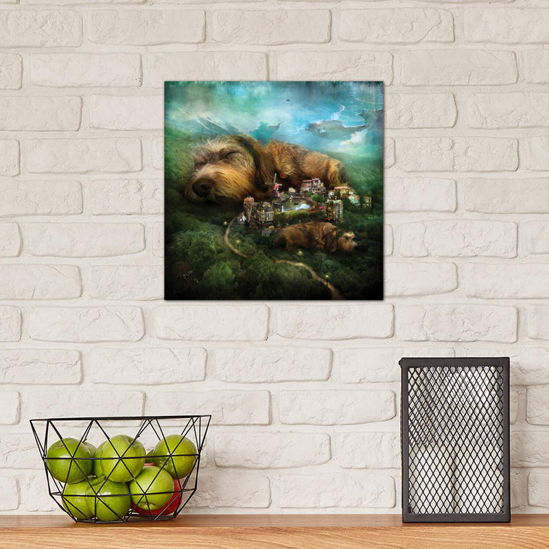 «Sleeping Dogs» par Alexander Jansson - impression d'art graphique, Toile tendue, H 12 po x l 12 po x P 1,5 po