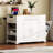Fluted Kitchen Island with Trash Can Storage, Power Outlet & Internal Storage Rack (White)-129470458