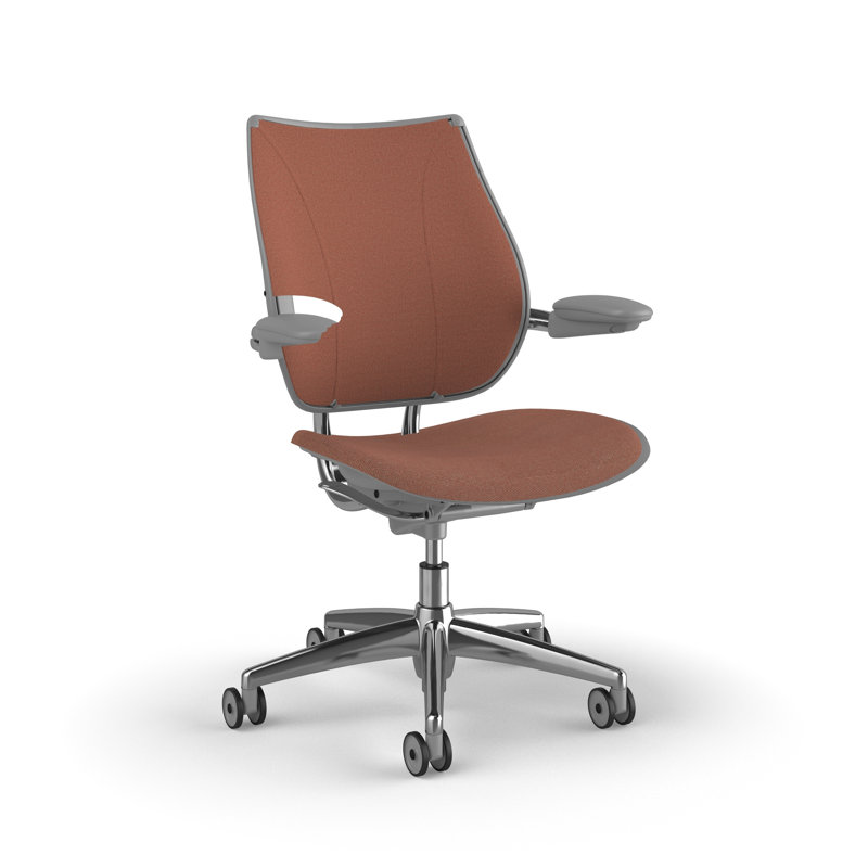 Liberty Ergonomic Task Chair With Upholstered Back, Adjustable Duron Arms, Reddish Brown - 0551