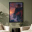 Art mural sur toile encadrée - Temple japonais sur une falaise avec coucher de soleil et arbre rouge d'automne - 16 po x 24 po, 24 po x 36 po-129684675-129684676