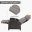 Garden Wicker Recliner Chair, Air Pump Adjustable Backrest Up to 150 Degree with Cushions-2079340025-2079340026