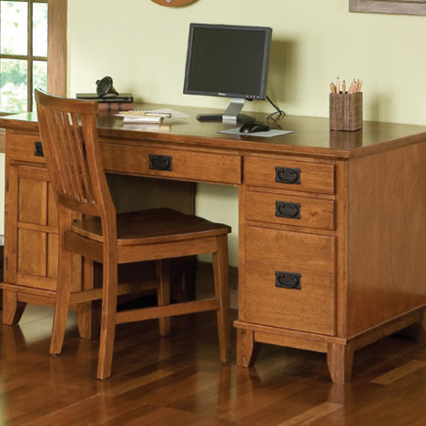 Bureau en bois massif Almendra, Chêne