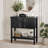 Entryway Console Table with Sliding Doors and Fluted Design