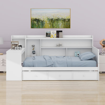Daybed With Drawers,USB Ports And Desk