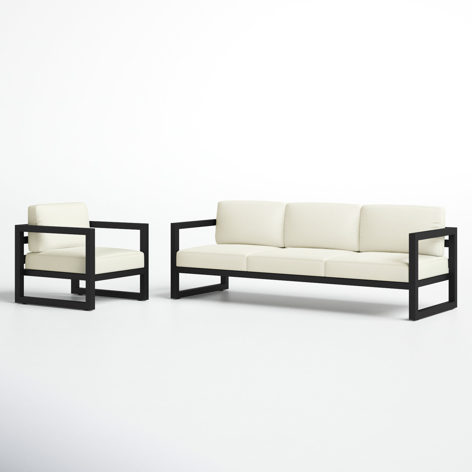 Smith 4-Person Patio Seating Group, Canvas Natural, Black