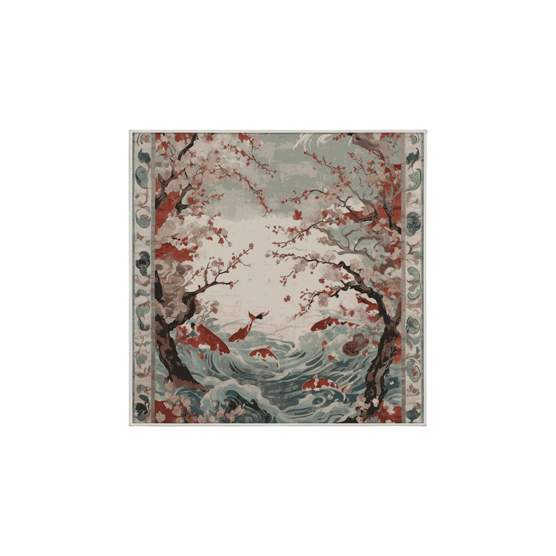Machine Washable Beige Area Rug, Square 8'