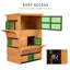 Abri pour chat 3 étages, maison pour chat, maisonnette d'extérieur avec plancher surélevé, toit en asphalte, portes de secours, plateformes de saut, jaune