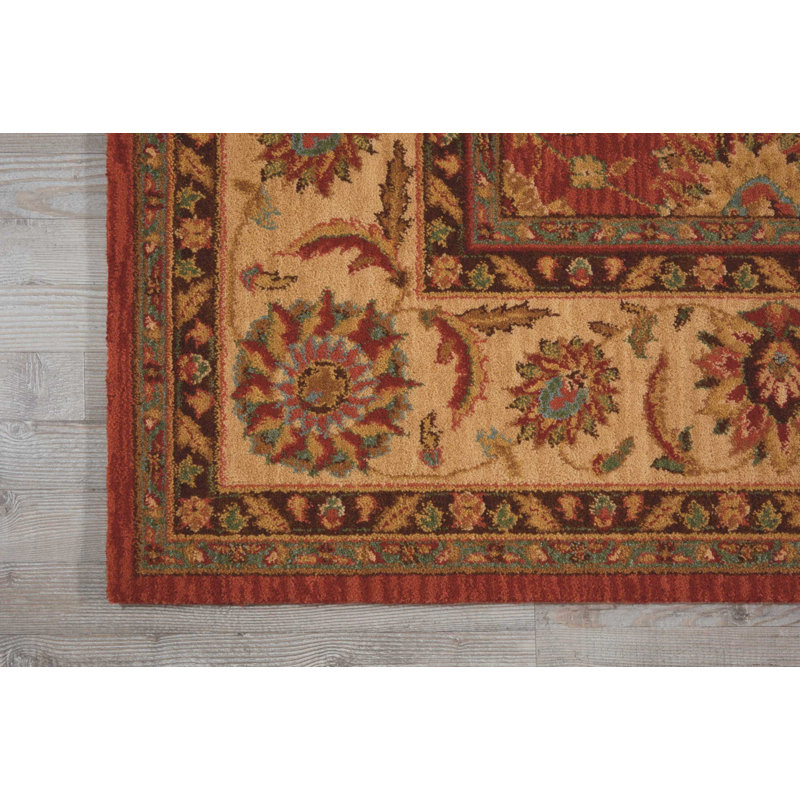 Ingirith Wool Oriental Indoor Rug, Rectangle 5'6" x 8'3"