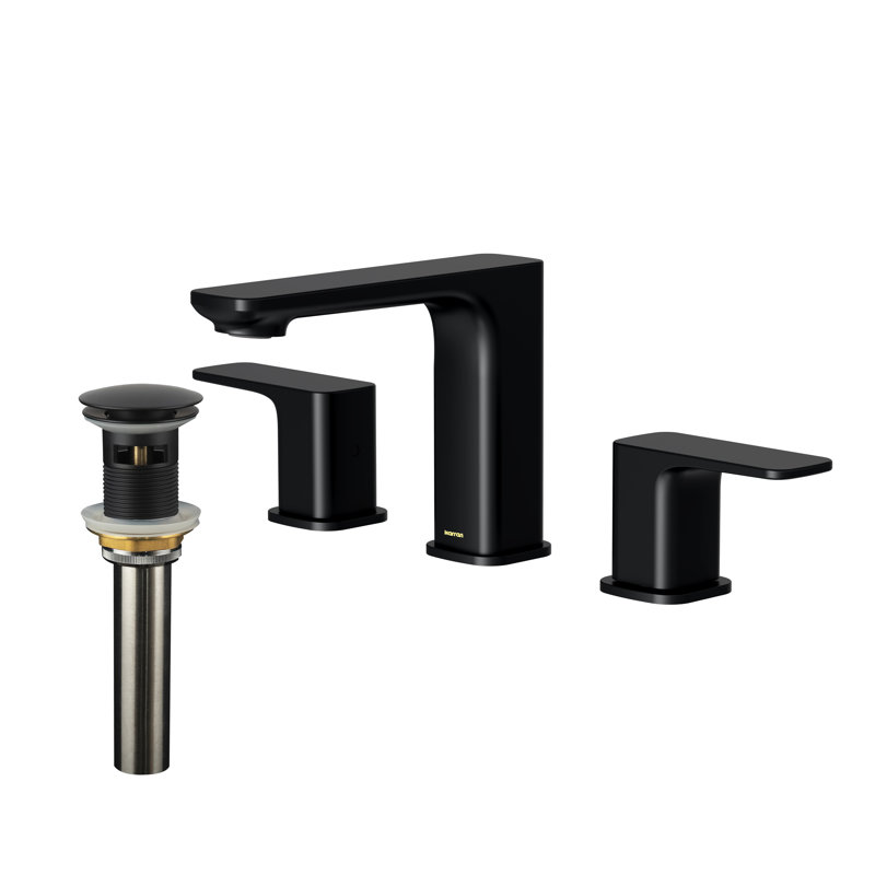 Venda 2-handle Bathroom Faucet with Drain Assembly, Matte Black