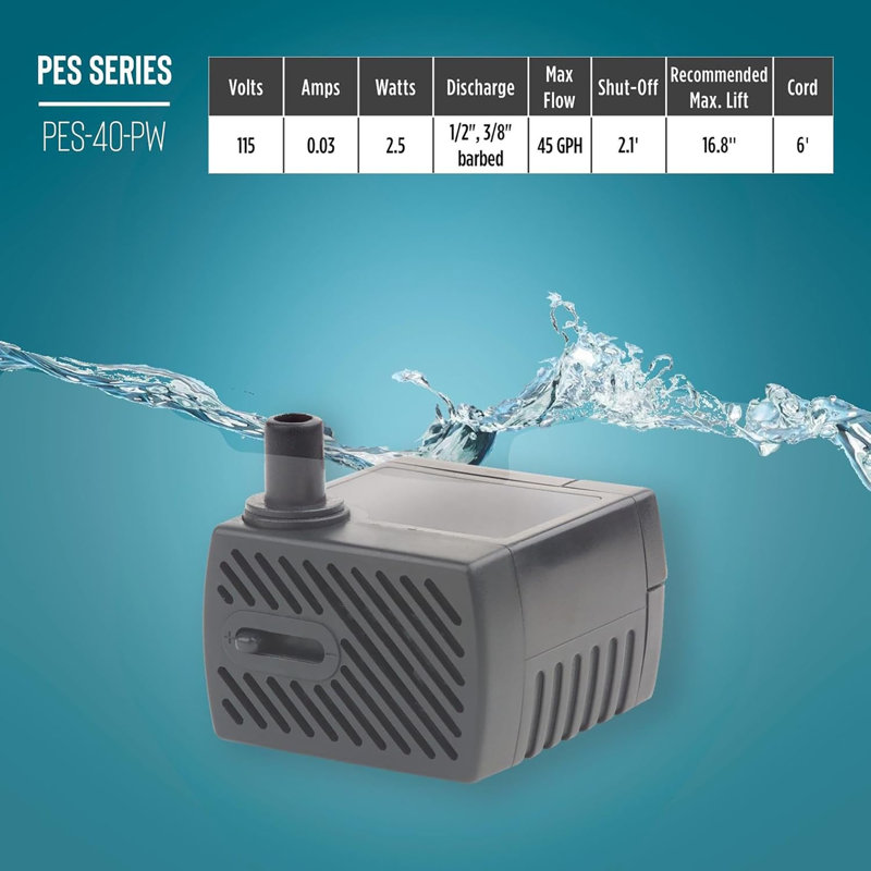Little Giant PES Series 1/2 HP 45 gph Thermoplastic Switchless