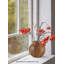  Vase en céramique d'aspect bois, vase à fleurs décoratif rond avec finition grain réaliste, décor rustique moderne pour les arrangements frais, faux ou séchés, sphère de 6,5 po