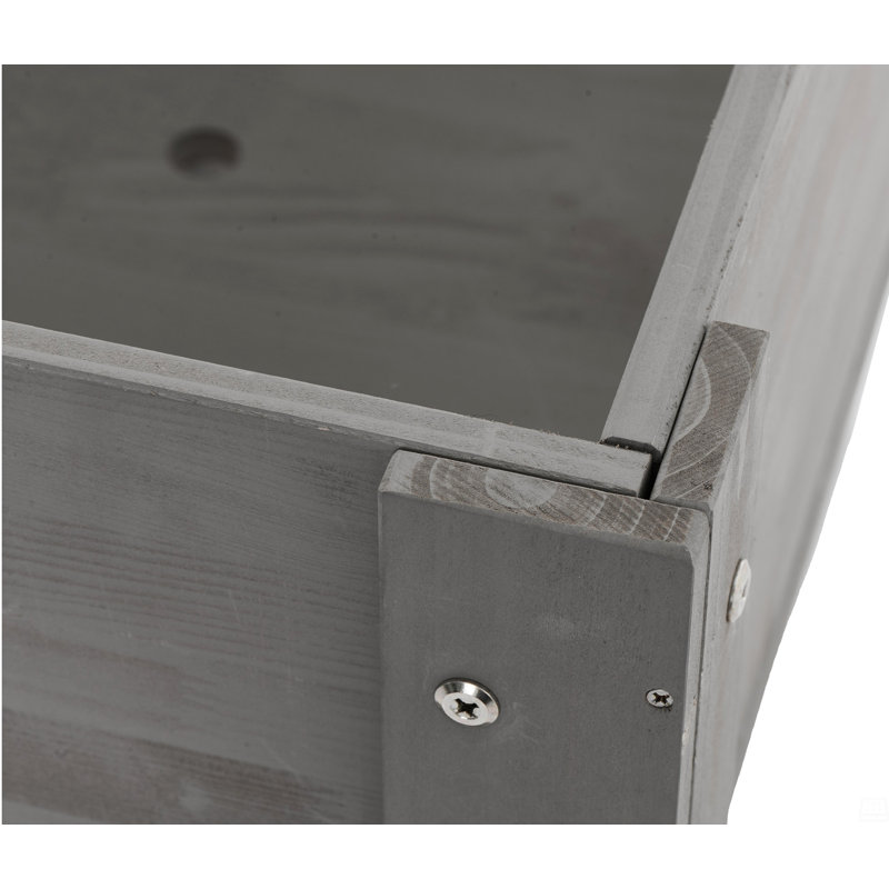 Lit de jardin surélevé avec pieds, boîte à fleurs surélevée en bois, H 30 po x l 31 po x P 16 po, Gris