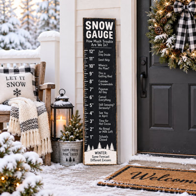 Panneau de véranda en PVC Snow Gauge Winter Humor - 36 pouces