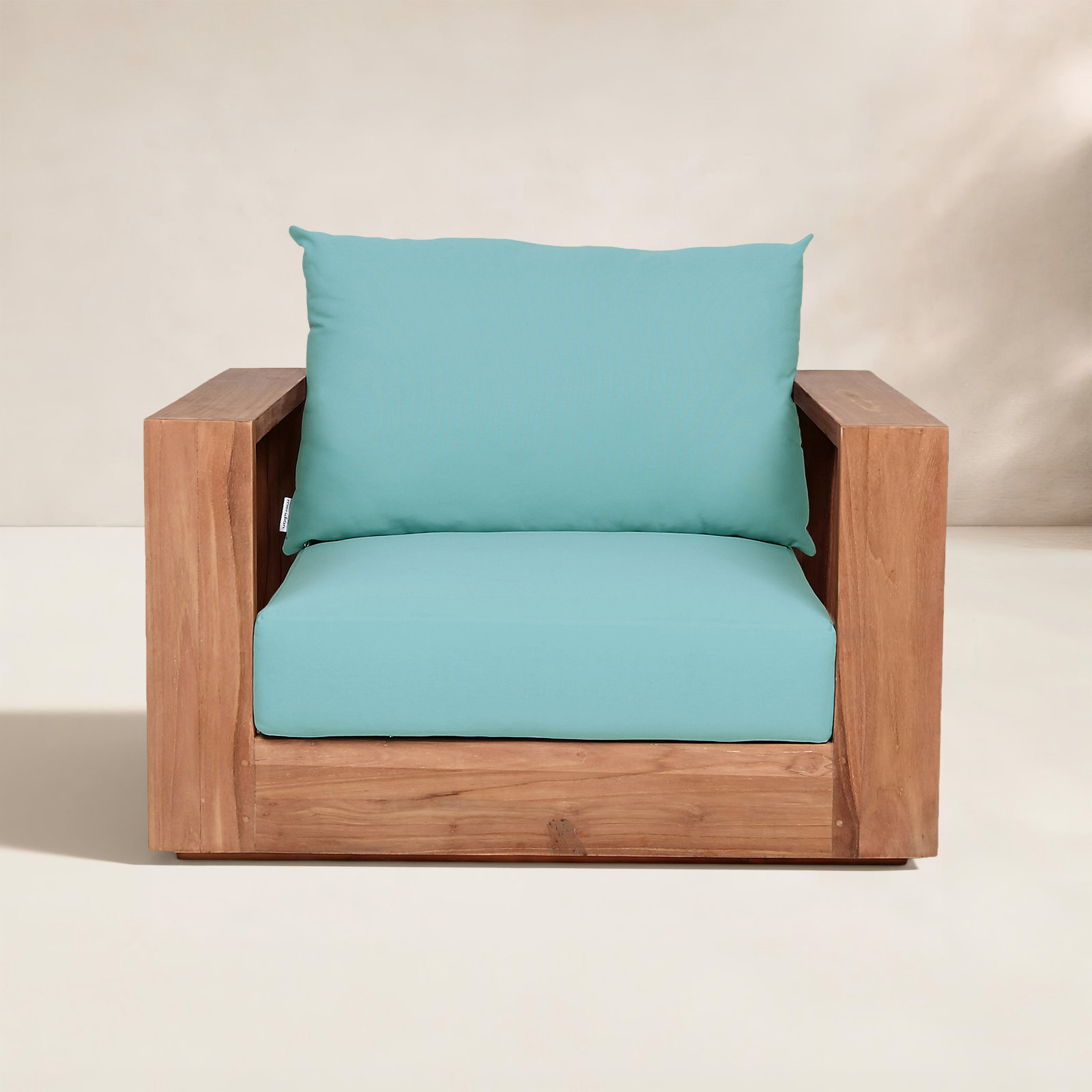 Tulum Teak Patio Lounge Chair, Sea Blue