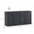 Modular 2Pcs Sideboard Cabinet w/Shelf and 3 Drawers, Ebony-1552101507