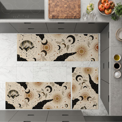 Tapis de cuisine lavables antidérapants Celestial Moon