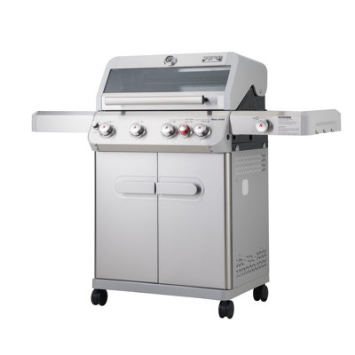 Monument Grills Mesa 415BZ 4 Burner Liquid Propane Infrared Gas Grill with Side Burner and Cabine