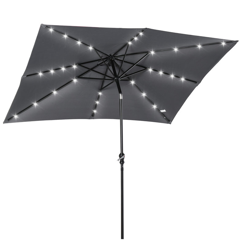 Parasol 105,6 Laplante, Gris foncé, H 97,2 po x l 105,6 po x P 80,4 po