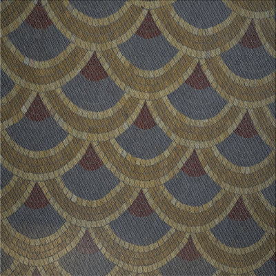 Tapis bleu/vert à motifs