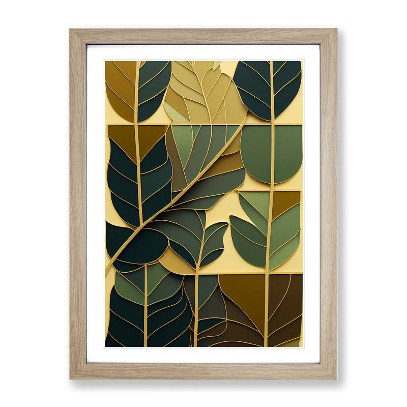 Leaves - Framed Print, 46cm H x 34cm W x 2cm D, Oak
