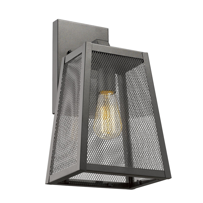 Lanterne murale d'extérieur à 1 ampoule Charlene, H 11,75 po x l 6,25 po x P 6,25 po, Noir
