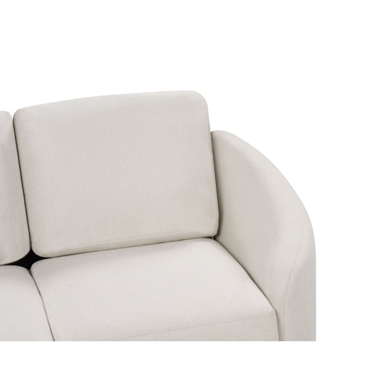 Aaronette 2 Seater Sofa, Light Beige Polyester