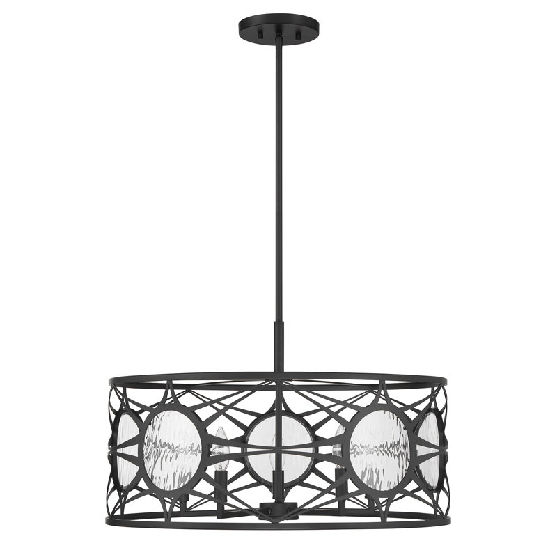 Balfour 5-Light Convertible Semi-Flush or Pendant in Matte Black, Matte Black