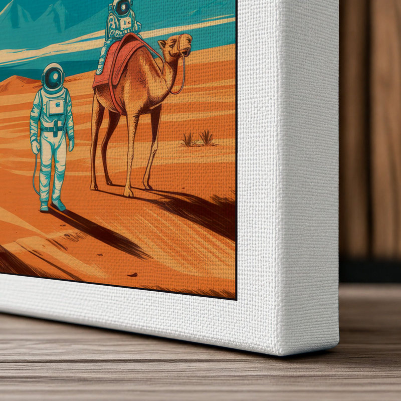 Desert Explorers Retro - Wrapped Canvas, 36x24 - 91.4 x 61.0 cm, White Border