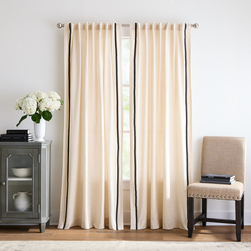Martha Stewart Annika 50 Curtain Panel Pair Linen, 50" W x 84" L
