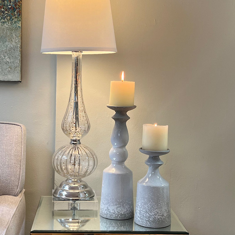 Farmhouse Chic Ceramic Candlestick